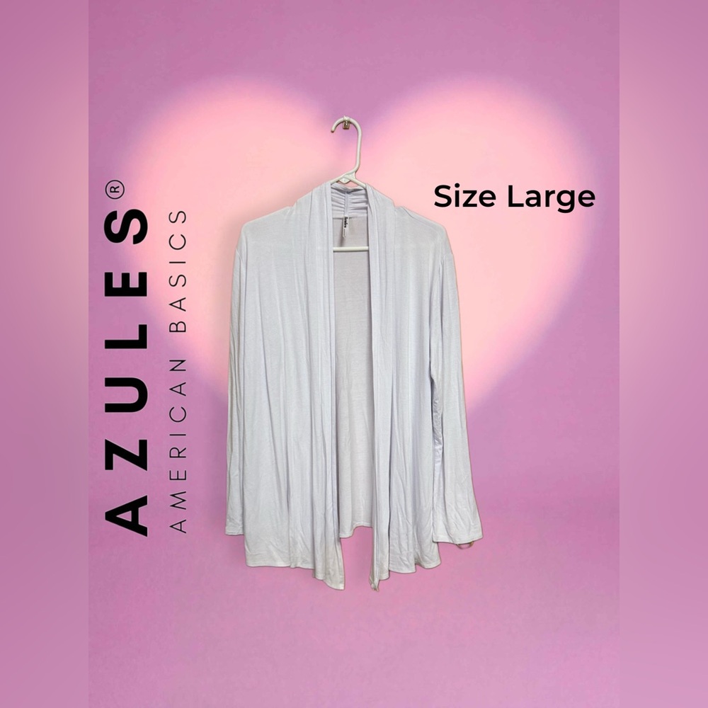 🤍 Azules Open Waterfall Cardigan (White)  – Size Large 🤍